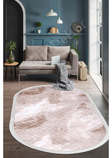 Halı Devetüyü Karo Saçaklı Oval Kesme Ince Yolluk Kilim Salon Halısı Modelleri