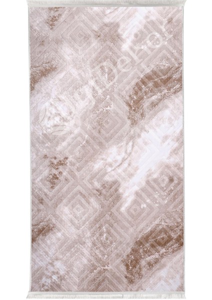 Halı Devetüyü Cool Karo Yıkanabilir Saçaklı Kesme Ince Yolluk Kilim Salon Halısı Modeli