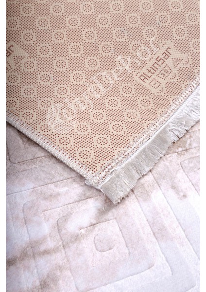 Halı Devetüyü Cool Karo Yıkanabilir Saçaklı Kesme Ince Yolluk Kilim Salon Halısı Modeli