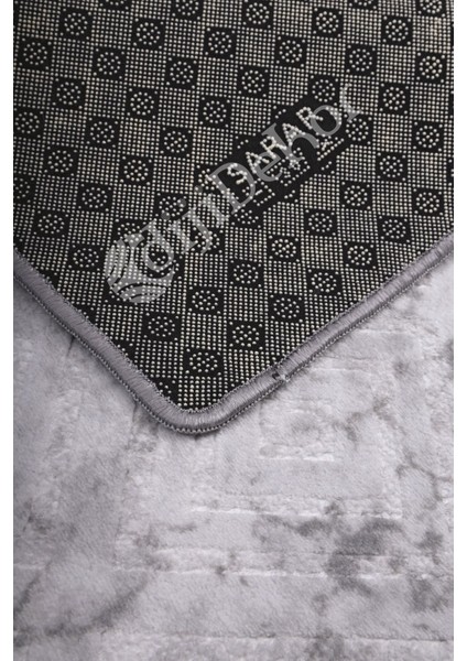 Diji Dekor Halı Gri Karo Yıkanabilir Saçaksız Kesme Ince Yolluk Kilim Salon Halısı Modelleri modelleri
