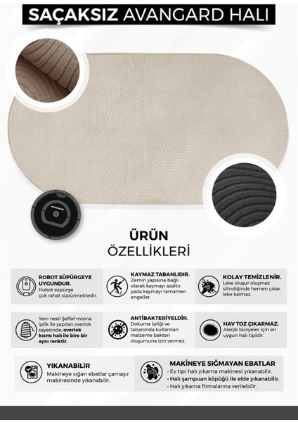 Halı Cool Antrasit Pramit Desenli Saçaksız Oval Kesme Yolluk Kilim Salon Halısı Modelleri