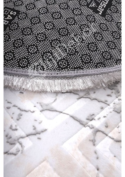 Halı Gri3 Karo Saçaklı Yuvarlak Kesme Ince Yolluk Kilim Salon Halısı Modelleri