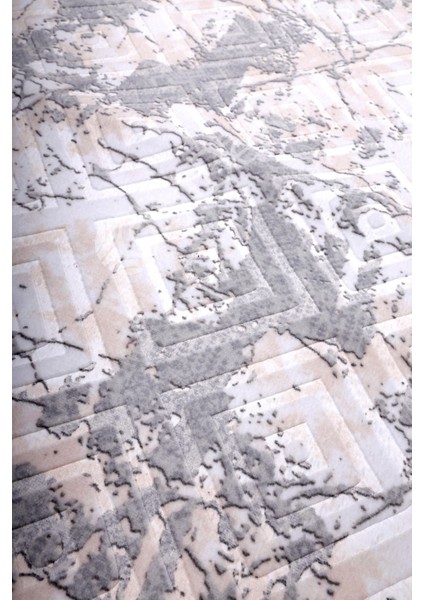 Halı Gri3 Karo Saçaklı Yuvarlak Kesme Ince Yolluk Kilim Salon Halısı Modelleri