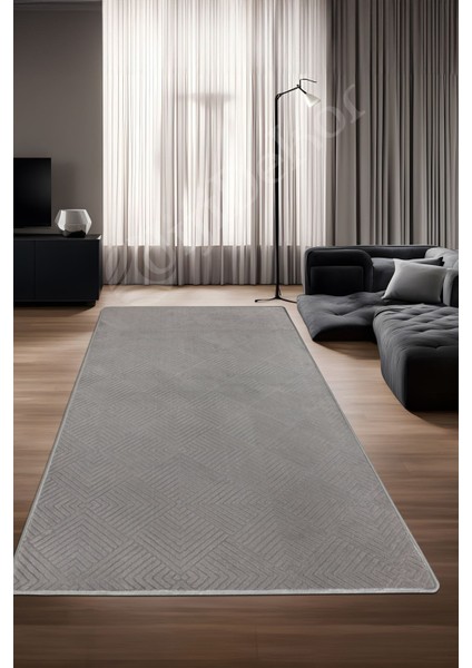 Diji Dekor Halı Gri Pramit Kaymaz Yıkanabilir Kaymaz Yolluk Kilim Salon Halısı Modelleri