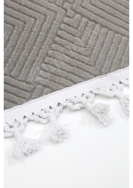 Halı Gri Pramit Kaymaz Yıkanabilir Saçaklı Kaymaz Yolluk Salon Halısı Modelleri modelleri