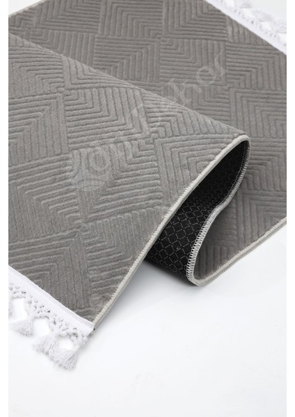 Halı Gri Pramit Kaymaz Yıkanabilir Saçaklı Kaymaz Yolluk Salon Halısı Modelleri fırsatları