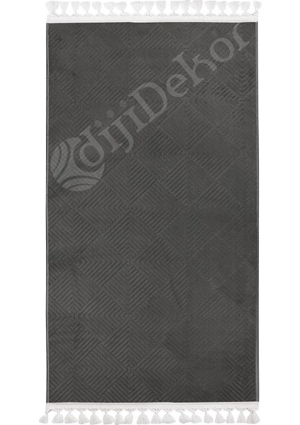 Halı Antrasit Pramit Kaymaz Yıkanabilir Saçaklı Yolluk Kilim Salon Halısı Modelleri fiyatları