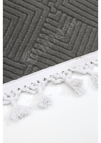 Halı Antrasit Pramit Kaymaz Yıkanabilir Saçaklı Yolluk Kilim Salon Halısı Modelleri modelleri