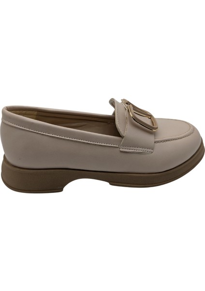 Eleganza Sole Kadın Suni Deri Loafer - Eleganza Sole - Vizon - 40