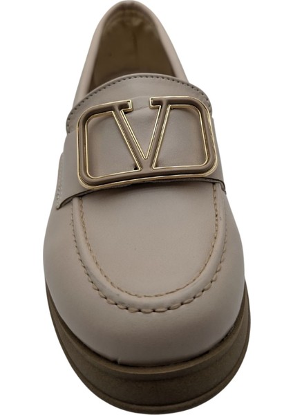 Eleganza Sole Kadın Suni Deri Loafer - Eleganza Sole - Vizon - 40 fırsatları