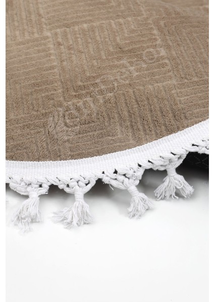 Halı Kahverengi Pramit Desenli Saçaklı Yuvarlak Yolluk Kilim Salon Halısı Modelleri fırsatları