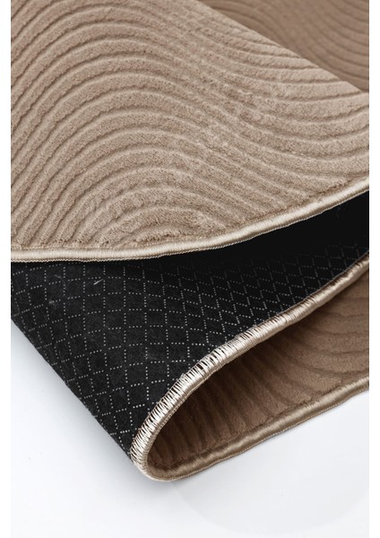 Halı Cool Kahverengi Sahra Kaymaz Saçaksız Oval Kesme Yolluk Kilim Salon Halısı Modelleri fırsatları