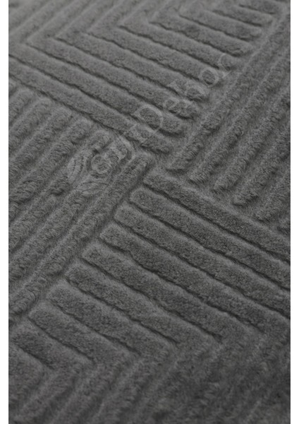 Halı Cool Antrasit Pramit Desenli Kaymaz Yıkanabilir Yolluk Kilim Salon Halısı Modelleri