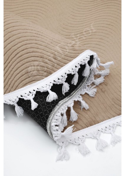 Halı Cool Kahverengi Sahra Desenli Saçaklı Oval Kesme Yolluk Kilim Salon Halısı Modelleri fırsatları