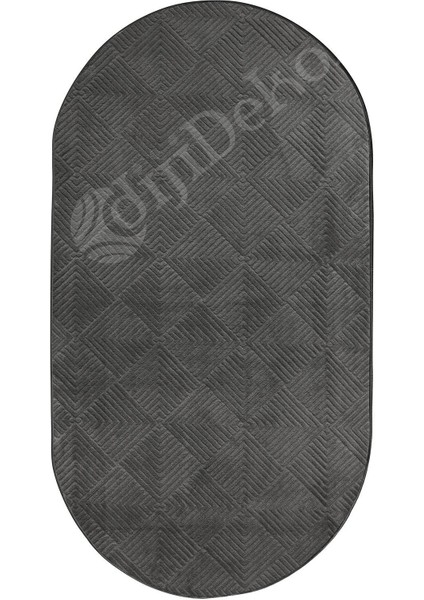 Halı Antrasit Pramit Desenli Saçaksız Oval Kesme Yolluk Kilim Salon Halısı Modelleri fiyatları