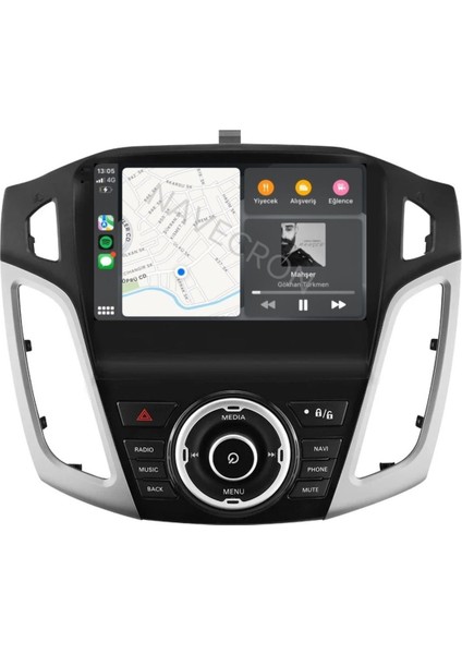 Ford Focus 3-3.5 2011-18 Uyumlu Androıd Multimedya Gerçek 2/32 Kablosuz Carplay Geri Görüş Kameralı