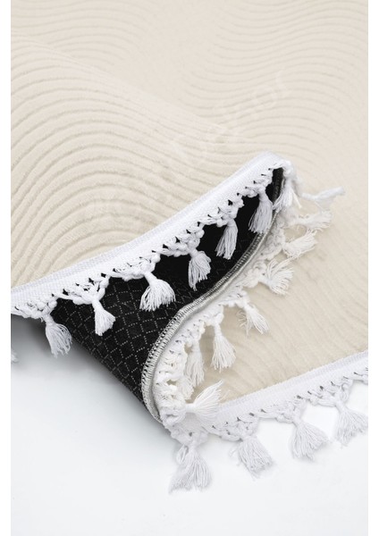 Halı Krem Sahra Desenli Yıkanabilir Saçaklı Oval Yolluk Kilim Salon Halısı Modelleri fırsatları