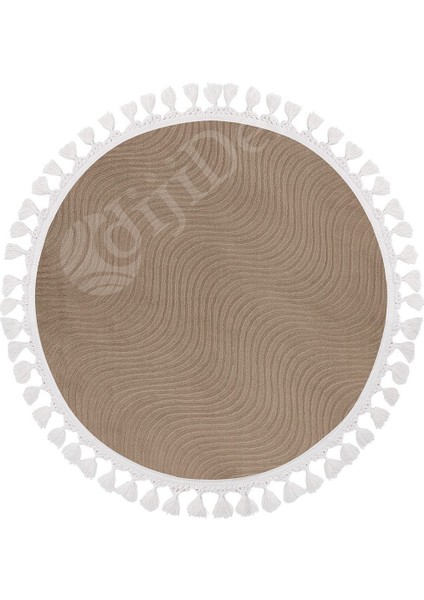 Halı Cool Kahve Sahra Desenli Saçaklı Yuvarlak Kesme Yolluk Kilim Salon Halısı Modelleri fiyatları