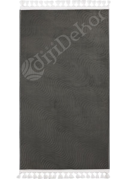 Diji Dekor Halı Antrasit Sahra Kaymaz Yıkanabilir Saçaklı Kare Yolluk Salon Halısı Modelleri fiyatları