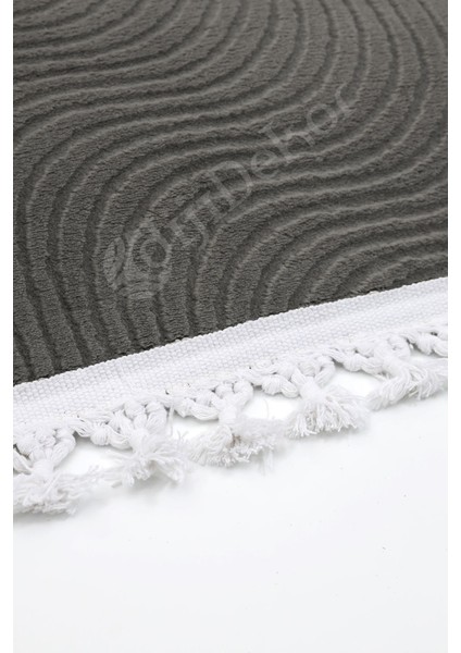 Diji Dekor Halı Antrasit Sahra Kaymaz Yıkanabilir Saçaklı Kare Yolluk Salon Halısı Modelleri modelleri