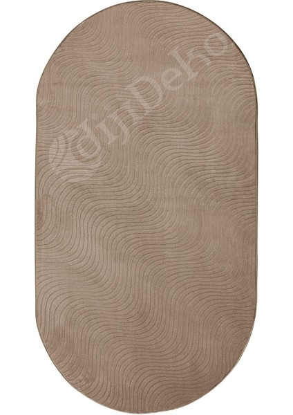 Diji Dekor Halı Cool Kahverengi Sahra Kaymaz Saçaksız Oval Kesme Yolluk Kilim Salon Halısı Modelleri fiyatları