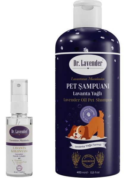 Kene Pire Önleyici Köpek Şampuanı 400 ml Pet Şampuanı + 45 ml Lavanta Konolyası