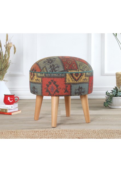 Lorence Home Rugrev Kilim Puf - Yeşil