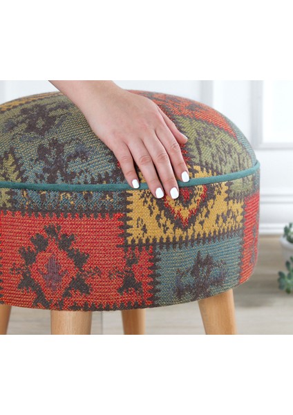 Lorence Home Rugrev Kilim Puf - Yeşil