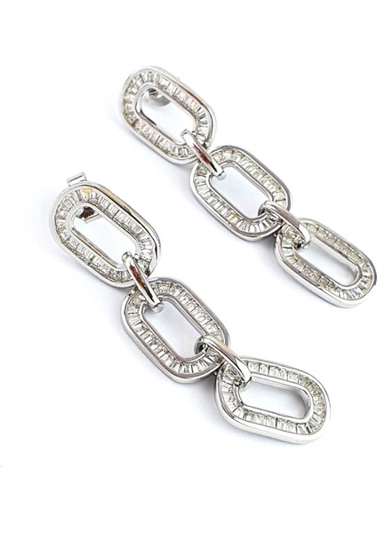 Baget Zirkon Taşlı 925 Ayar Gümüş Tasarım Şık Küpe fiyatları