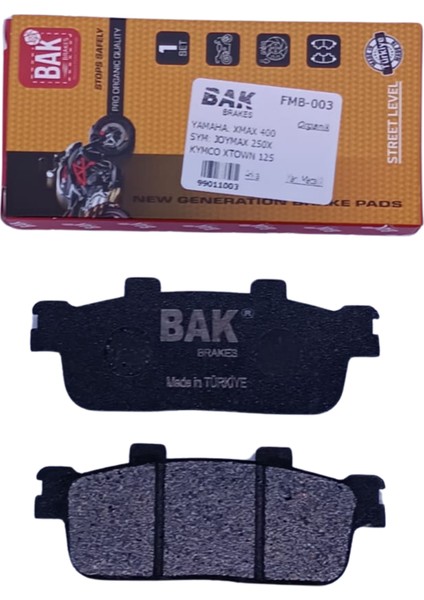 Bak Brakes Fmb-003 Sym Joymax 250, Gts 250, Gts250İ , Joyride 200, Joyride Evo 200İ Arka Fren Balatası Organik Kalite