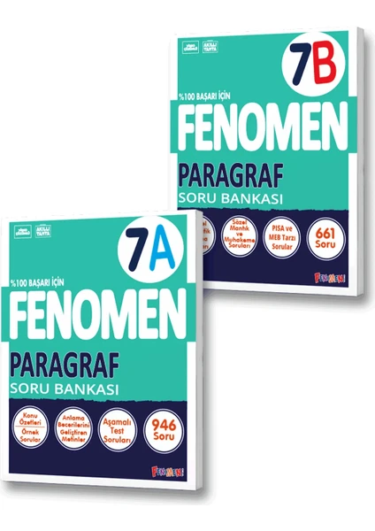 Fenomen Yayınları 7. Sınıf A Paragraf Soru Bankası - B Paragraf Soru Bankası