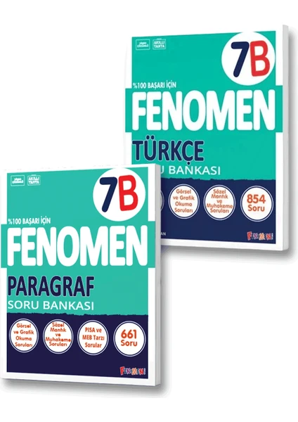 Fenomen Yayınları 7. Sınıf B Serisi Türkçe Soru Bankası - Paragraf Soru Bankası