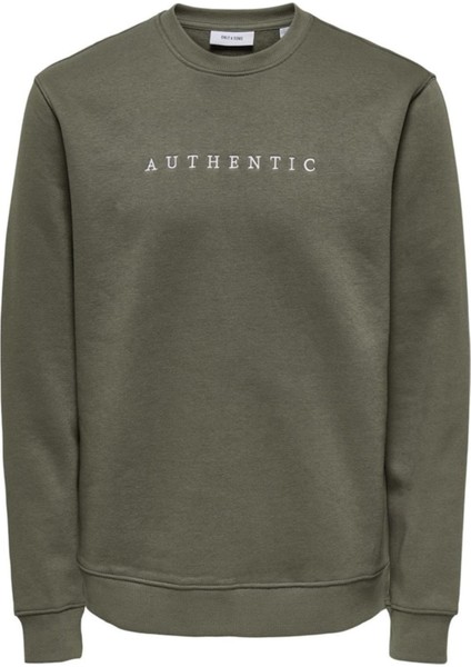 Onsconnor Authentıc Reg Crew Neck Sweat Haki 22030625