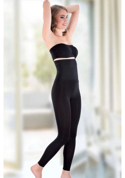 Siyah 1 Beden Incelten Yüksek Bel Tayt Korse 1450