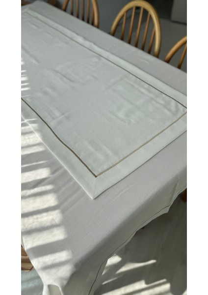 Creaminhome Bej Çizgili Runner