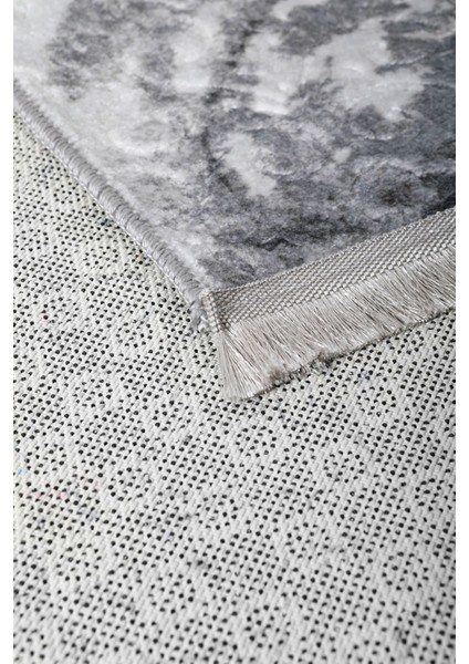 Halı Antrasit Yıkanabilir Saçaklı Kaymaz Delüxe Yolluk Kilim Salon Halısı Modelleri fırsatları