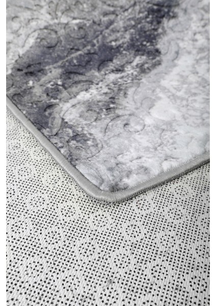 Halı Antrasit Yıkanabilir Saçaksız Kaymaz Delüxe Yolluk Kilim Salon Halısı Modelleri modelleri