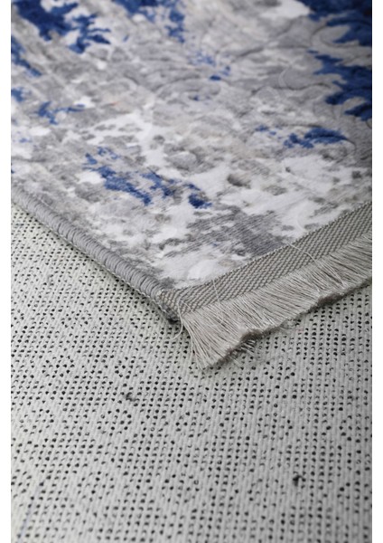Halı Lacivert Yıkanabilir Saçaklı Delüxe Kesme Yolluk Kilim Salon Halısı Modelleri fırsatları