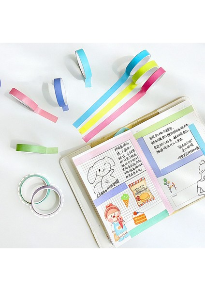 Mavi Temalı 6 Renkli Washi Bant Sticky Note GGK PAX001