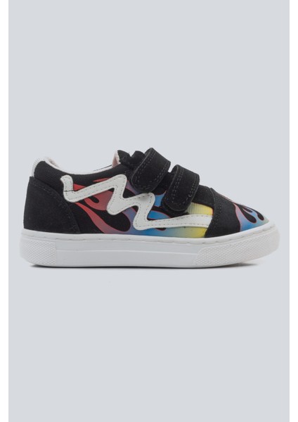Erkek Çocuk Siyah Hakiki Deri Sneaker Ayakkabı