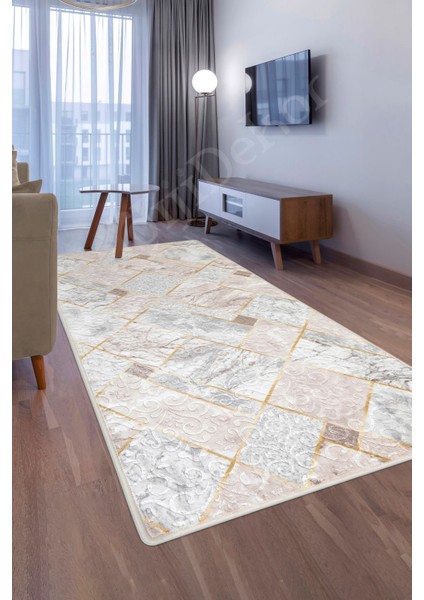 Halı Vizon Yıkanabilir Saçaksız Kaymaz Delüxe Yolluk Kilim Salon Halısı Modelleri