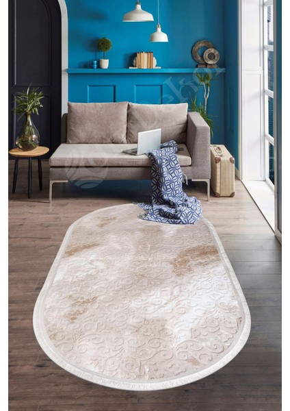 Halı Devetüyü Yıkanabilir Saçaklı Oval Delüxe Yolluk Kilim Salon Halısı Modelleri