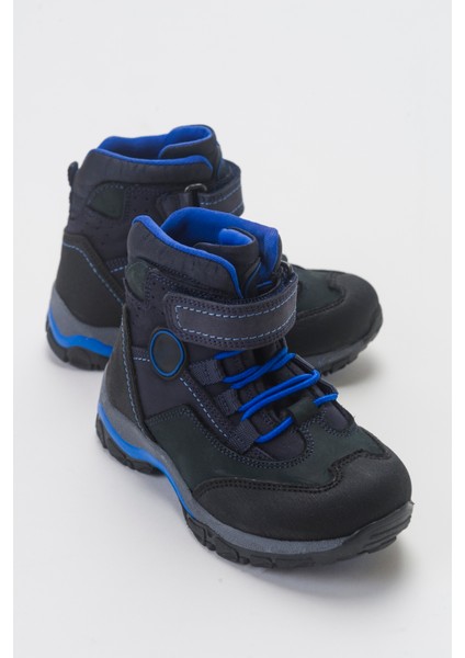 Erkek Çocuk Lacivert Hakiki Deri Trekking Çocuk Bot