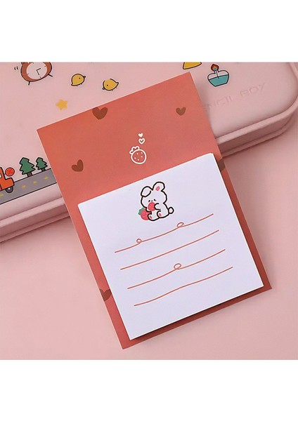 Çilekli Tavşan Temalı Renkli Not Seti Post It Sticky Note GGK MBW046