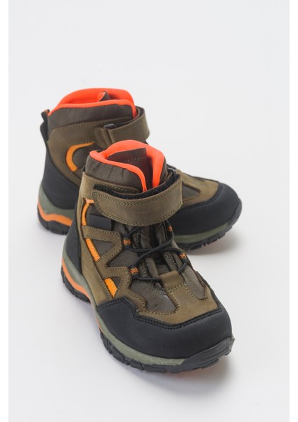 Erkek Çocuk Kahve Hakiki Deri Trekking Çocuk Bot