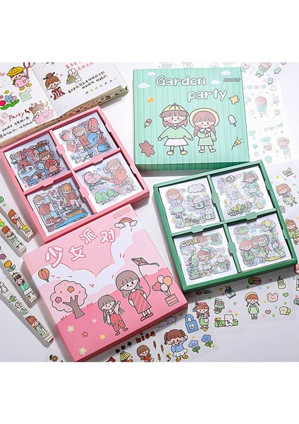 Garden Party Temalı 100 Yaprak 4 Bölmeli Sticker Seti Bullet Journal GGK DR108