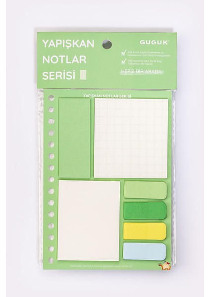 Yeşil Yapışkan Not Seti Post It Sticky Note GGK KYN002