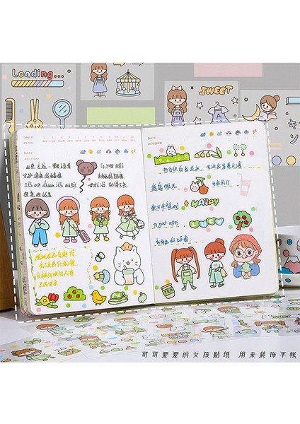 Girl Party Temalı 100 Yaprak 4 Bölmeli Sticker Seti Bullet Journal GGK DR107