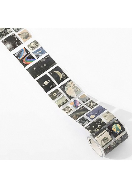 Moon Landing Era Temalı Rulo Sticker Bullet Journal GGK DAB136