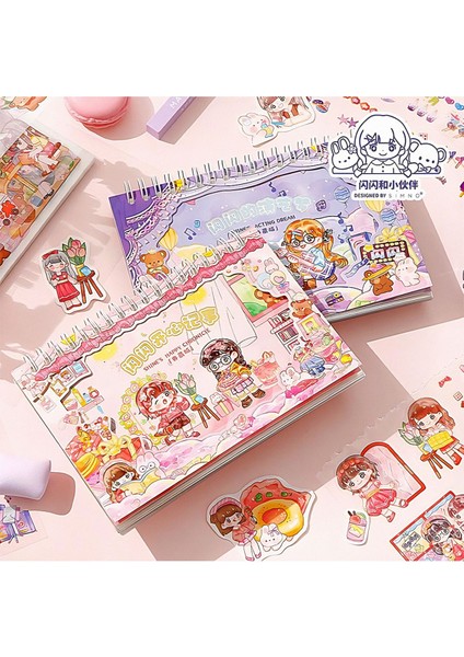 Sparkling Acting Dream Temalı 50 Sayfa Sticker Defteri Bullet Journal GGK DAG145